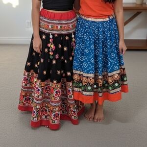 Colorful Mirror Work Skirts Bundle For Girls